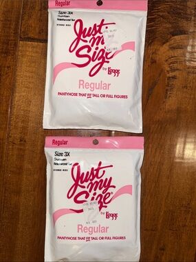 2 Just My Size Pantyhose 3X L’eggs hose SUNTAN brand new!